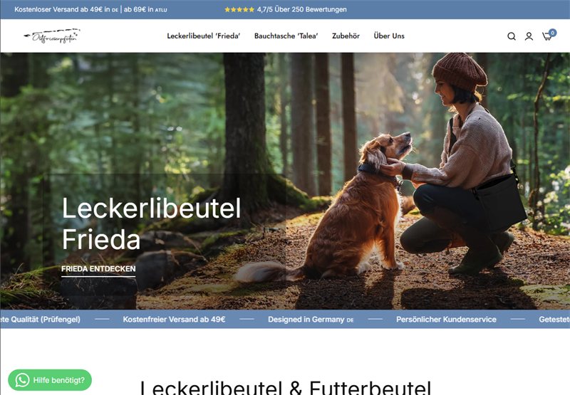 Screenshot der Ostfriesenpfoten Website
