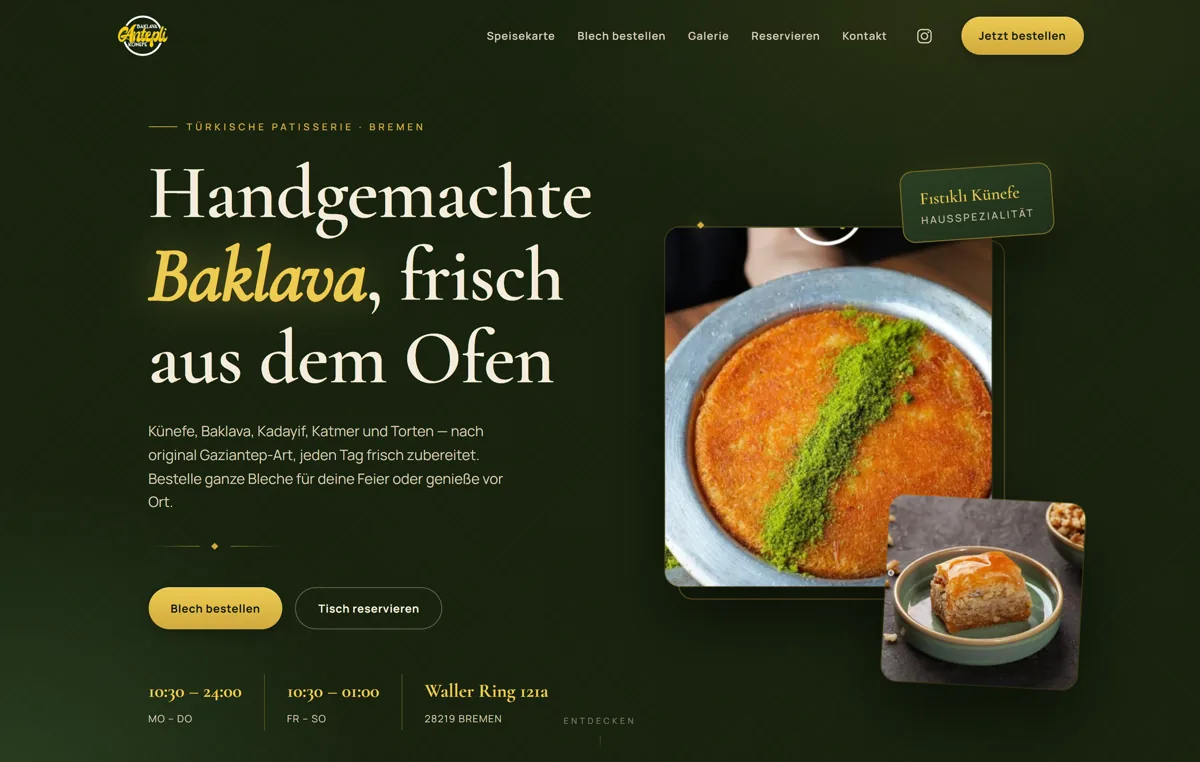 Antepli Baklava Website