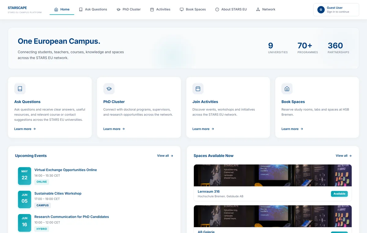 Starscape – STARS EU Campus Plattform
